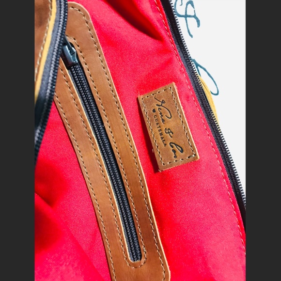 NENA & Co hand crafted embroidery Leather Convertible Day Bag Backpack - Picture 4 of 6